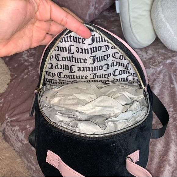 Black Velour Heritage Juicy Couture Backpack Bookbag main image 6